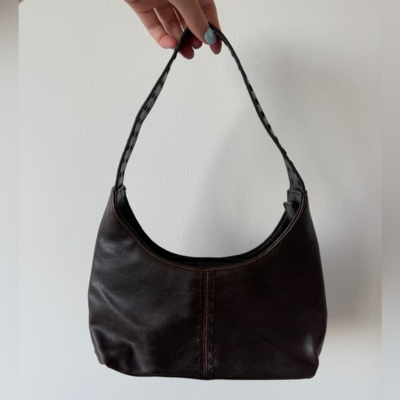 Vintage Brown Leather Shoulder Bag - Picture 1 of 5